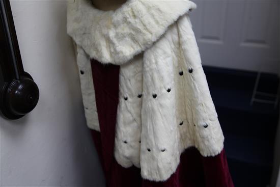 A George VI Coronation robe and coronet,
